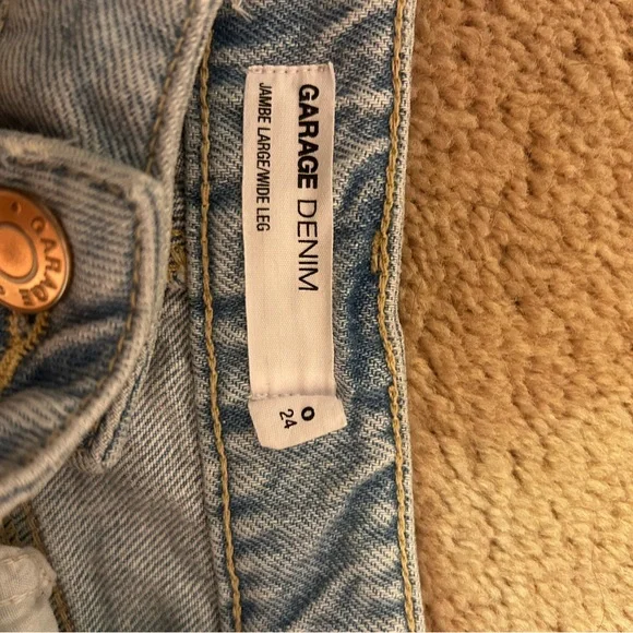 Garage Light Blue Wide Leg Jeans - Picture 4 of 6